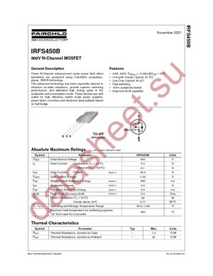 IRFS450B datasheet  